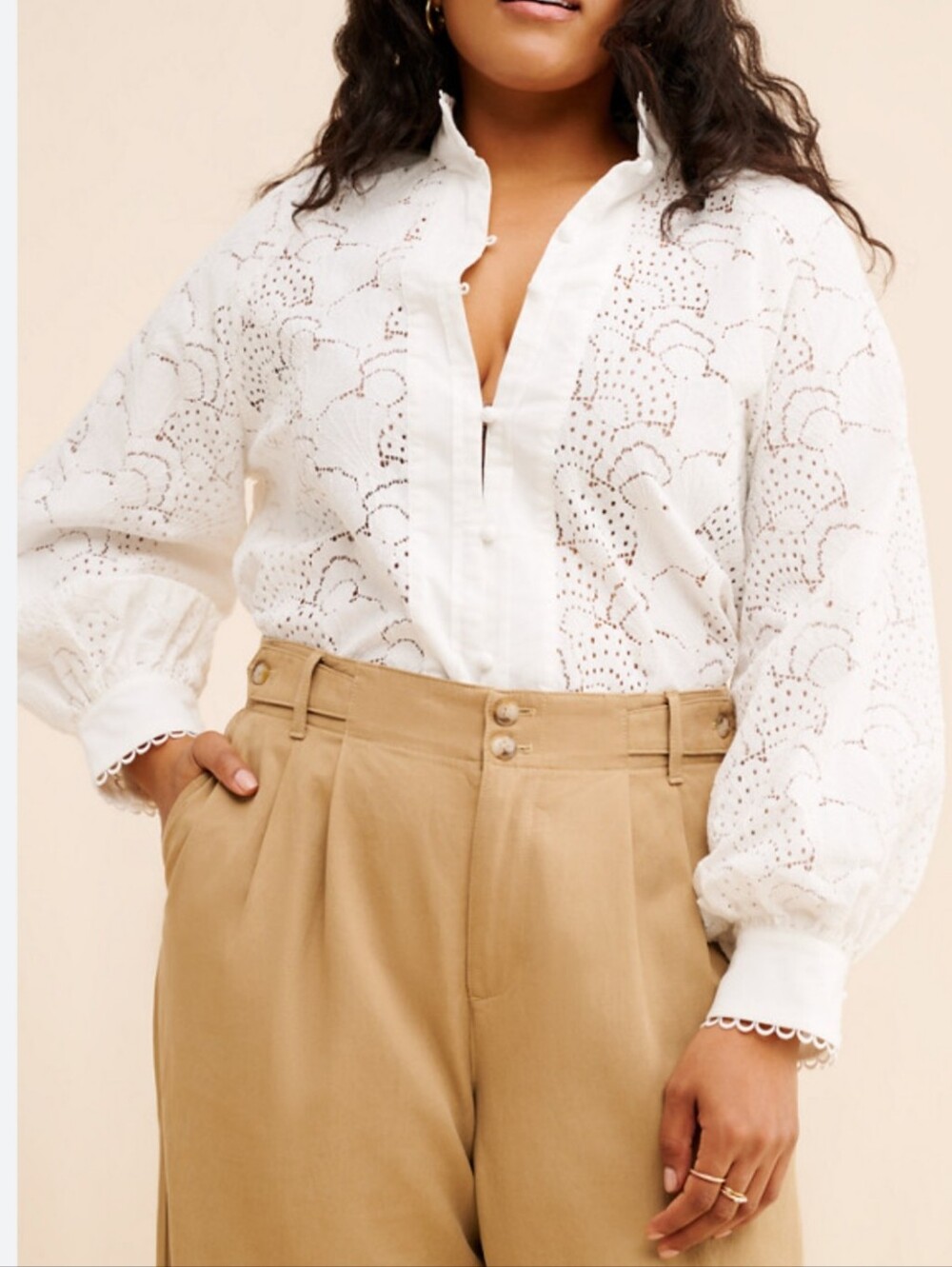Anthropologie French Mauve  Lace Blouse - Picture 3 of 7